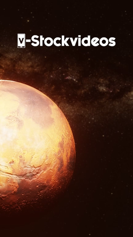 Animation with the planet Mars in the background