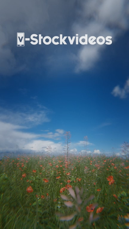 Animated Grass Flower Field 02
